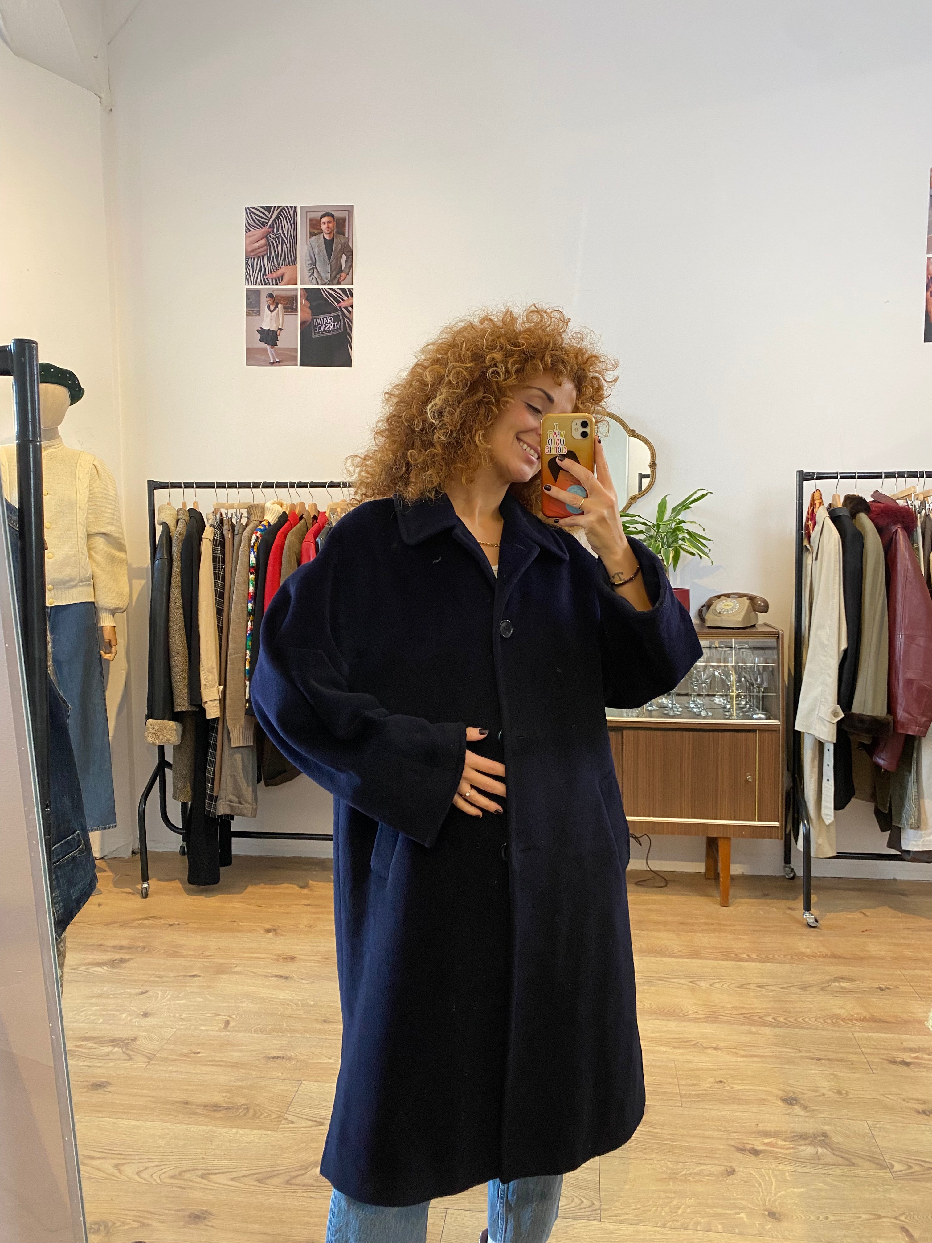 Navy Wool Coat