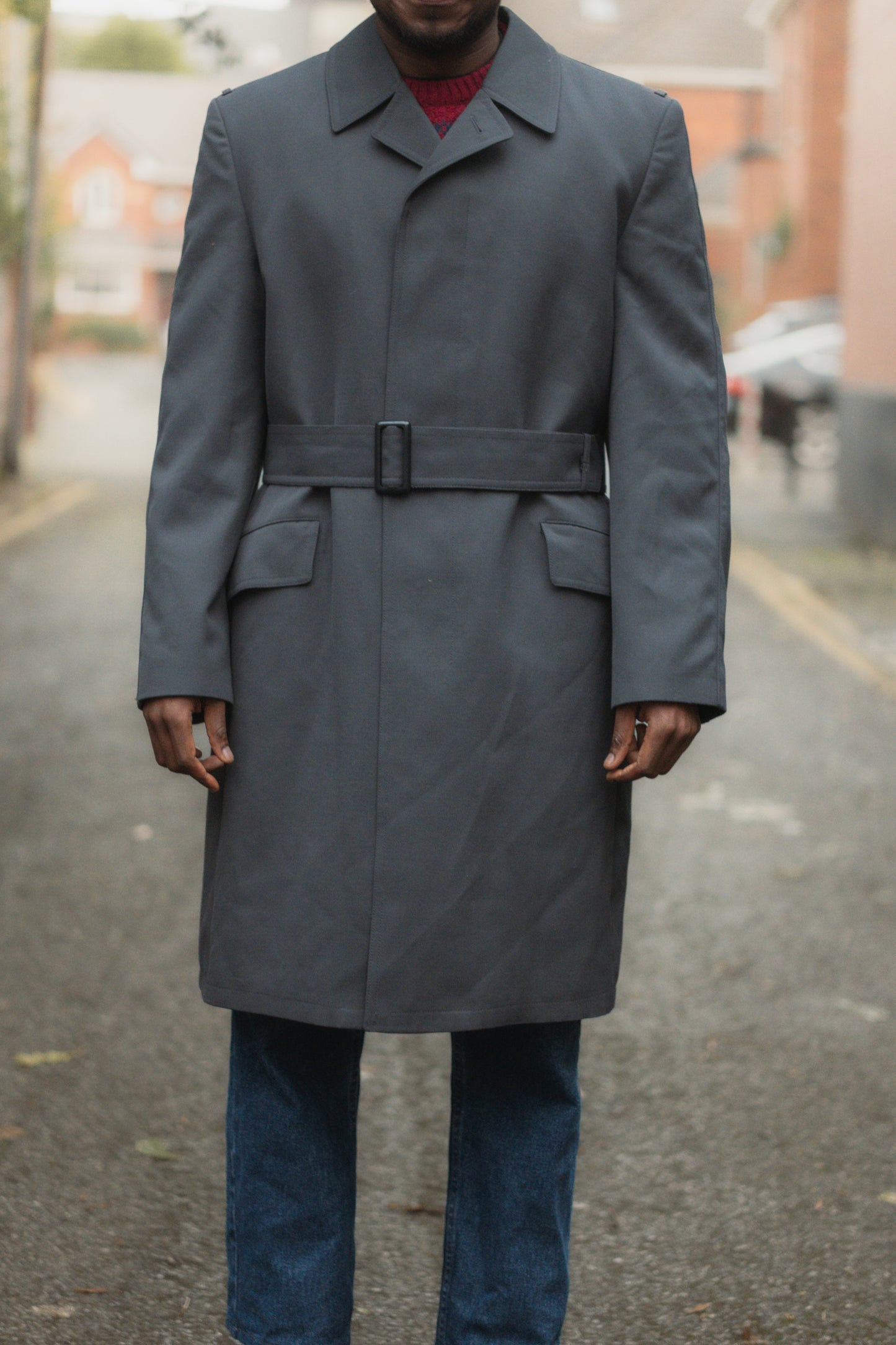 NAVY COAT SIZE L UK 12