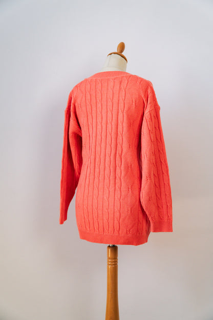 PINK CABLE KNIT CARDIGAN SIZE M/L UK10/12