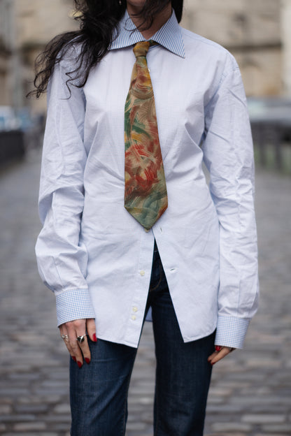 ETRO Blue and White Shirt in Size L UK 12/14