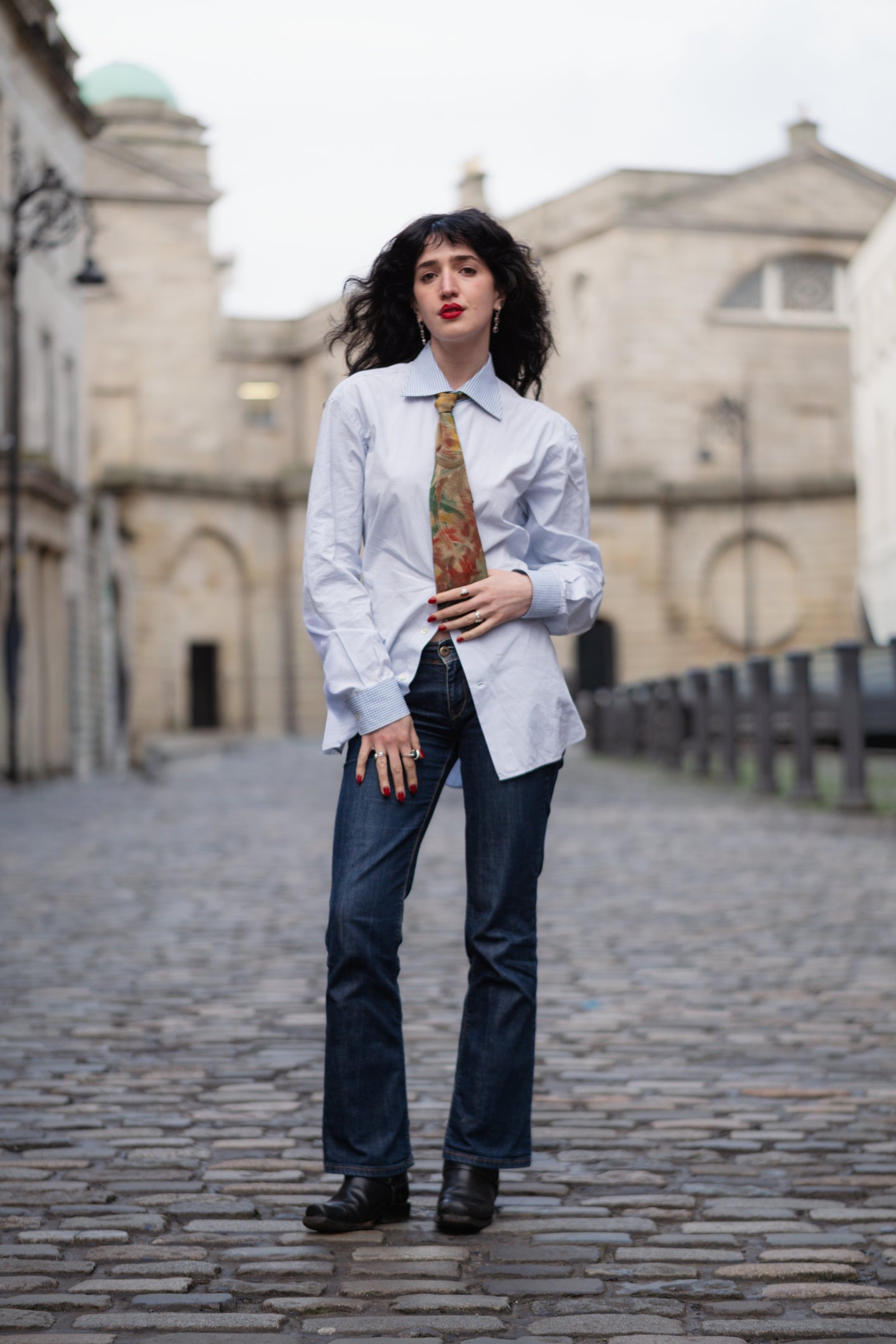 ETRO Blue and White Shirt in Size L UK 12/14