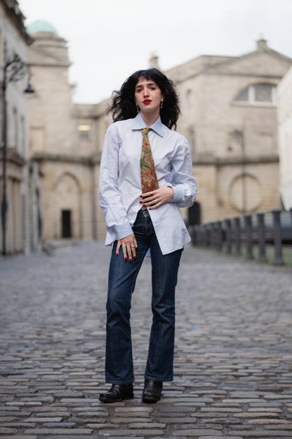 ETRO Blue and White Shirt in Size L UK 12/14