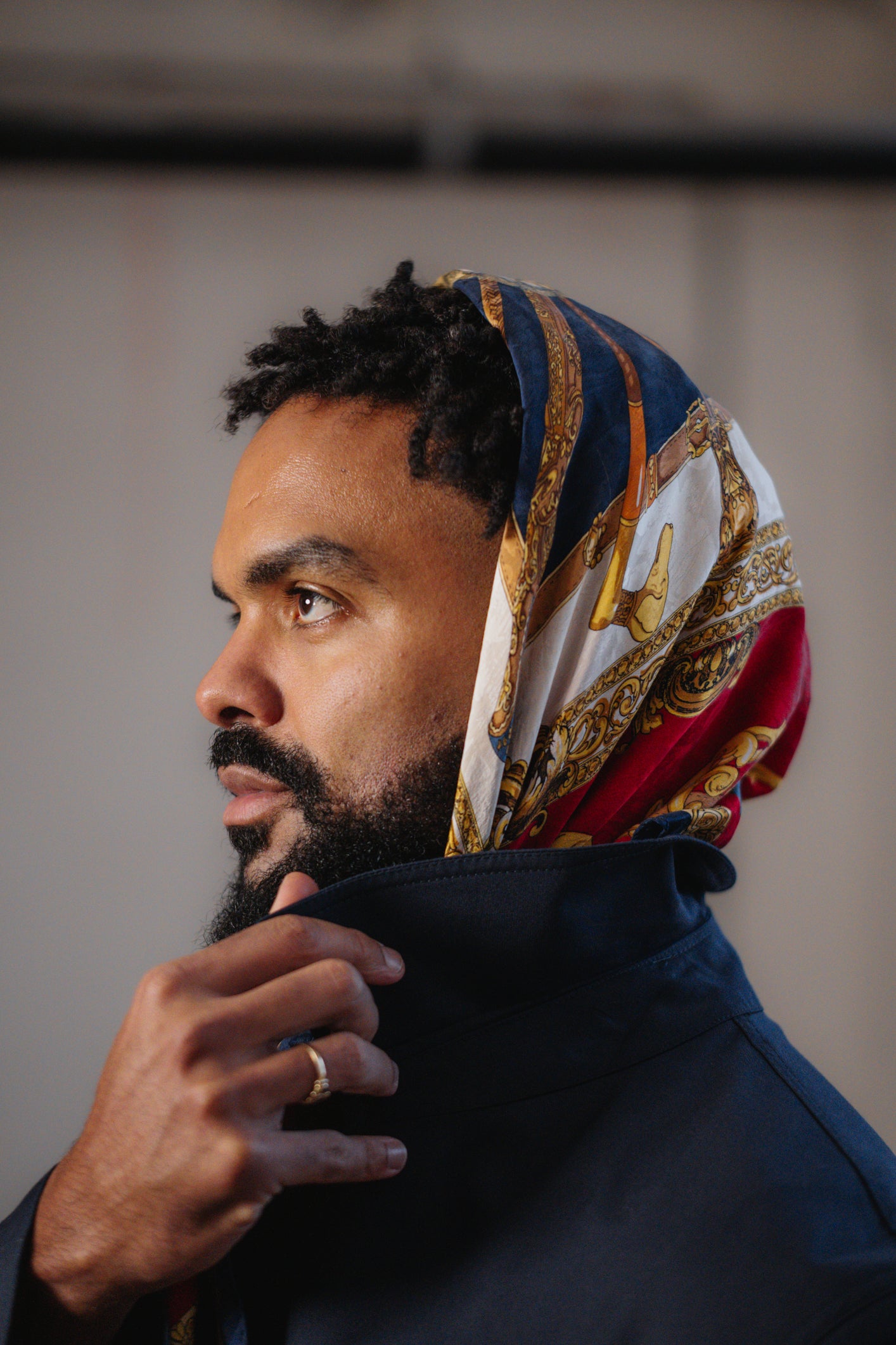 Italian Silk Scarf Chain & Horsebit Print