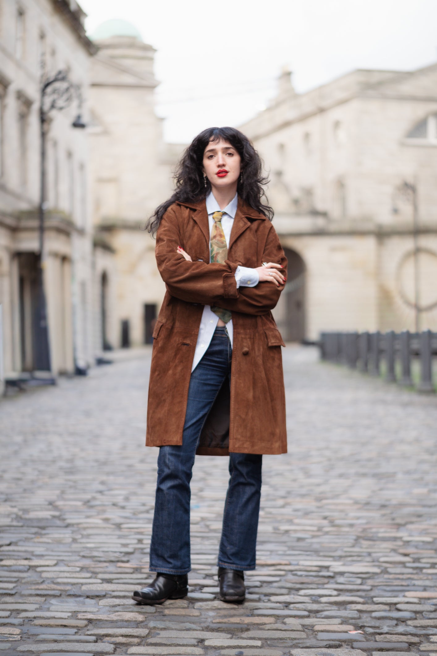 Hazelnut Suede Trench Coat Size M/L UK 10/12