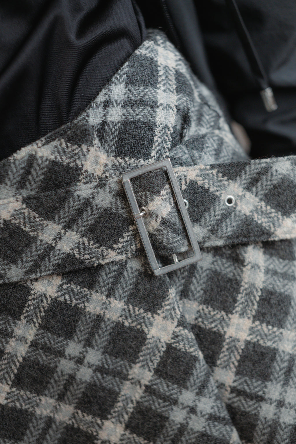 Benetton Plaid Wool-Blend Mini Skirt