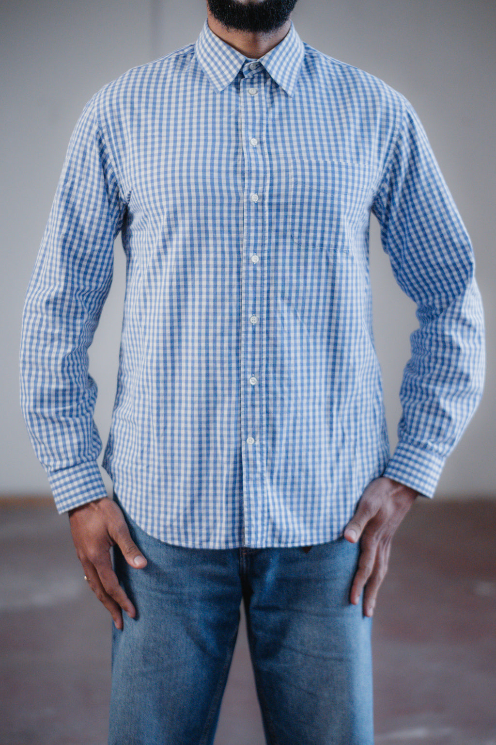 Armani Collezioni Vichy Gingham Cotton Shirt