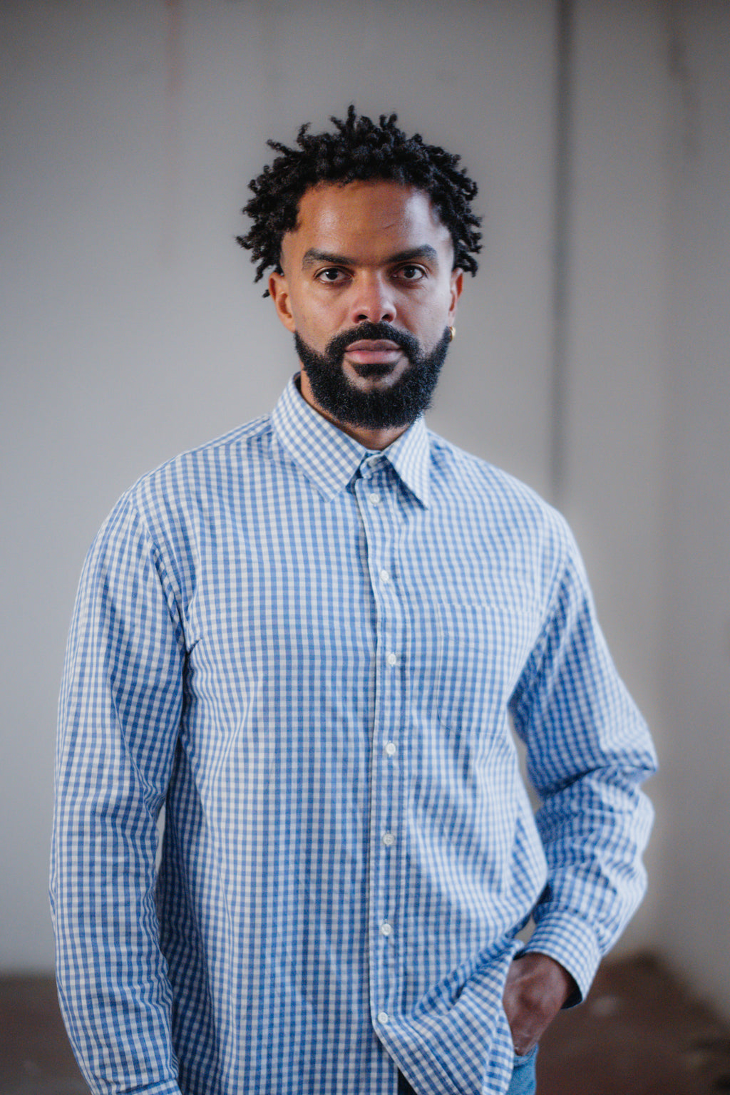 Armani Collezioni Vichy Gingham Cotton Shirt