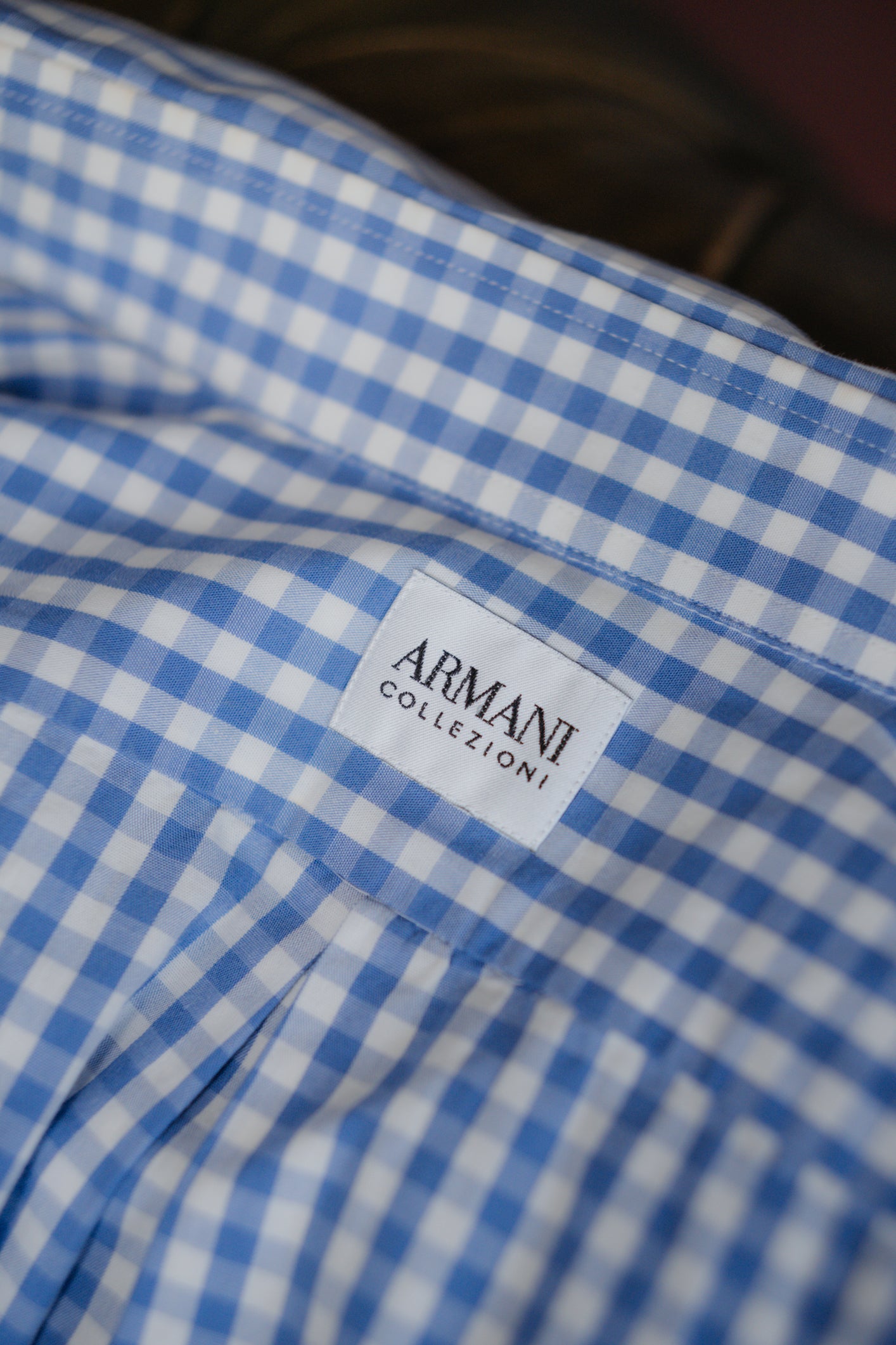 Armani Collezioni Vichy Cotton Shirt Size L/XL UK 12/14