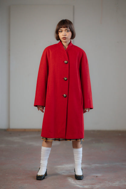 Vintage Red Coat by Les Copains size S/M UK 8/10