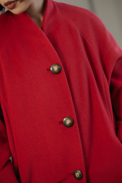 Vintage Red Coat by Les Copains size S/M UK 8/10