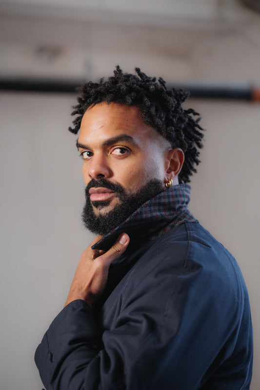 Reversible Trench Coat in Navy & Plaid Size L/XL UK 12/14