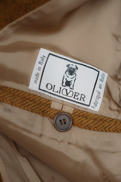 Mustard Herringbone Blazer Oliver by Valentino Size XL UK 14