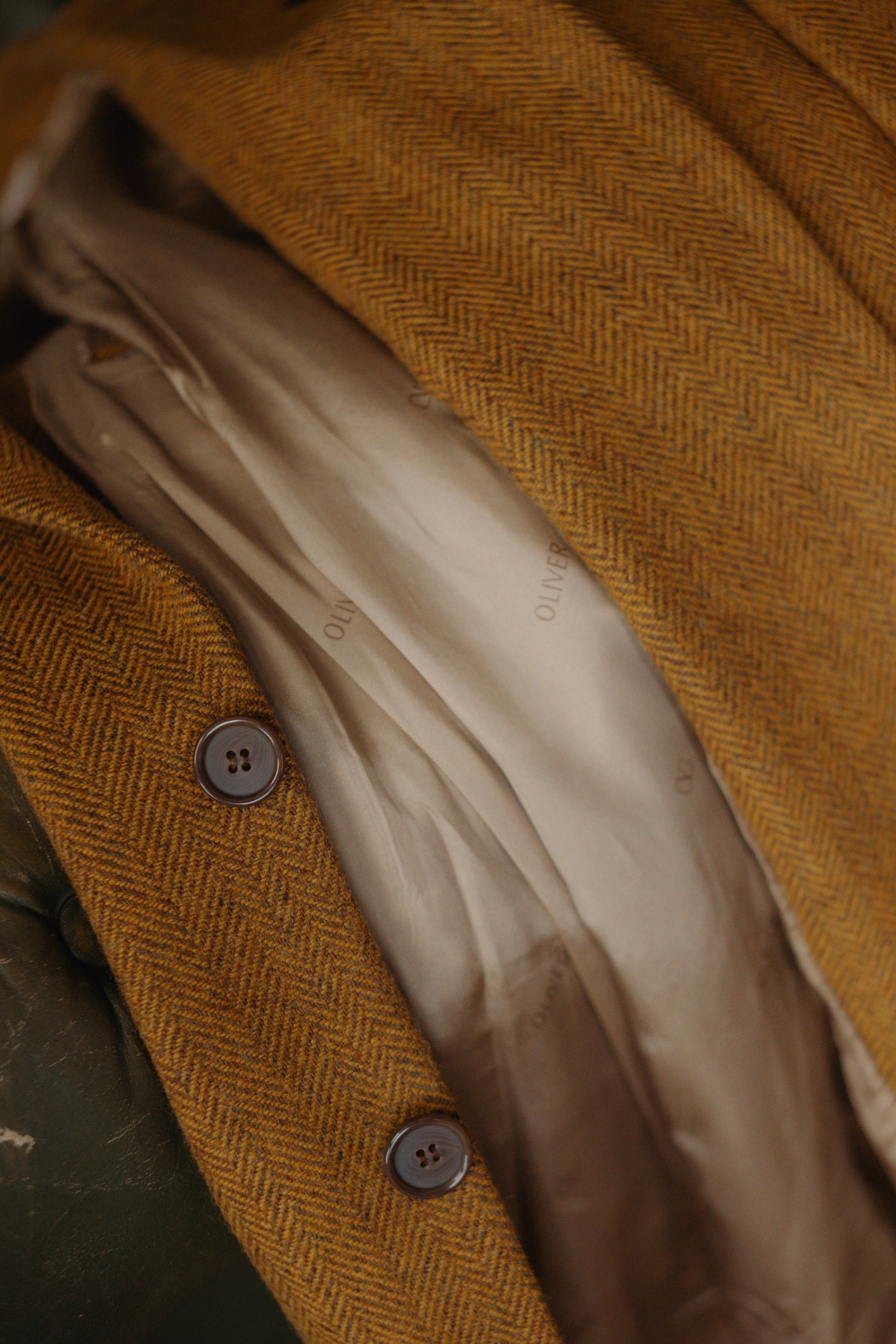 Mustard Herringbone Blazer Oliver by Valentino Size XL UK 14