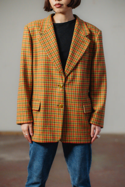 Weekend by Max Mara Houndstooth Wool Blazer in size M/L UK 10/12