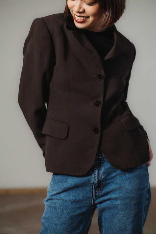 Les Copains Brown Blazer Women's Size S/M Size 8/10