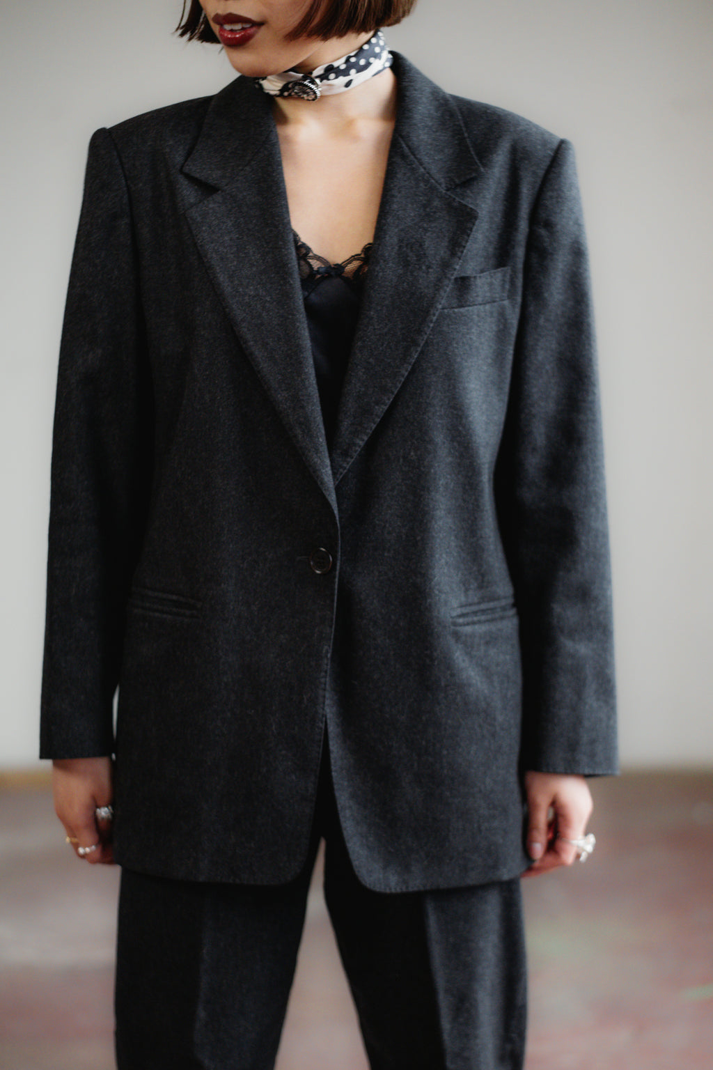 Charcoal Grey Wool & Cashmere Suit by Max Mara