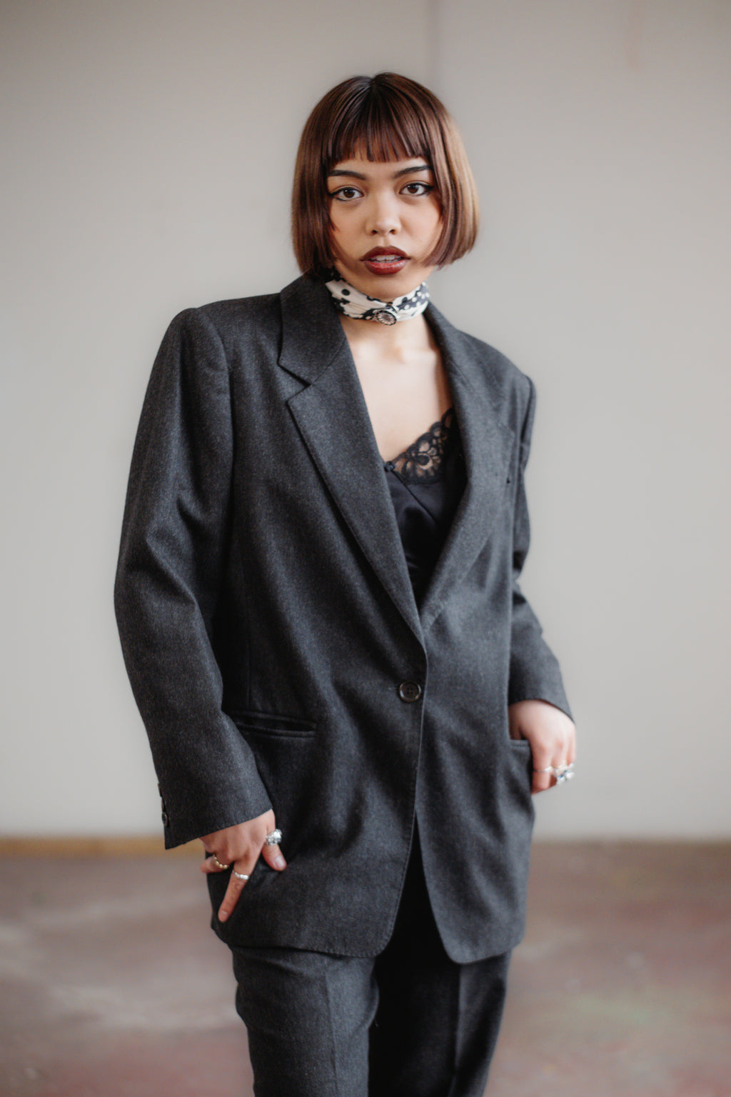 Charcoal Grey Wool & Cashmere Suit by Max Mara