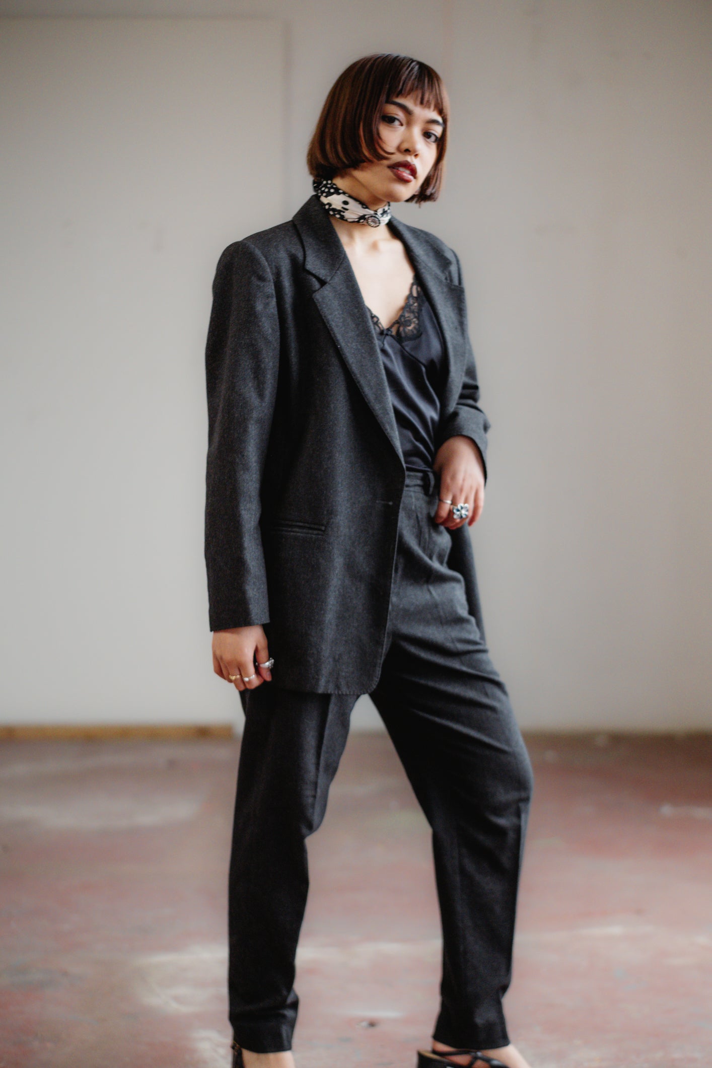 Charcoal Grey Wool & Cashmere Suit by Max Mara Size S/M UK 8/10