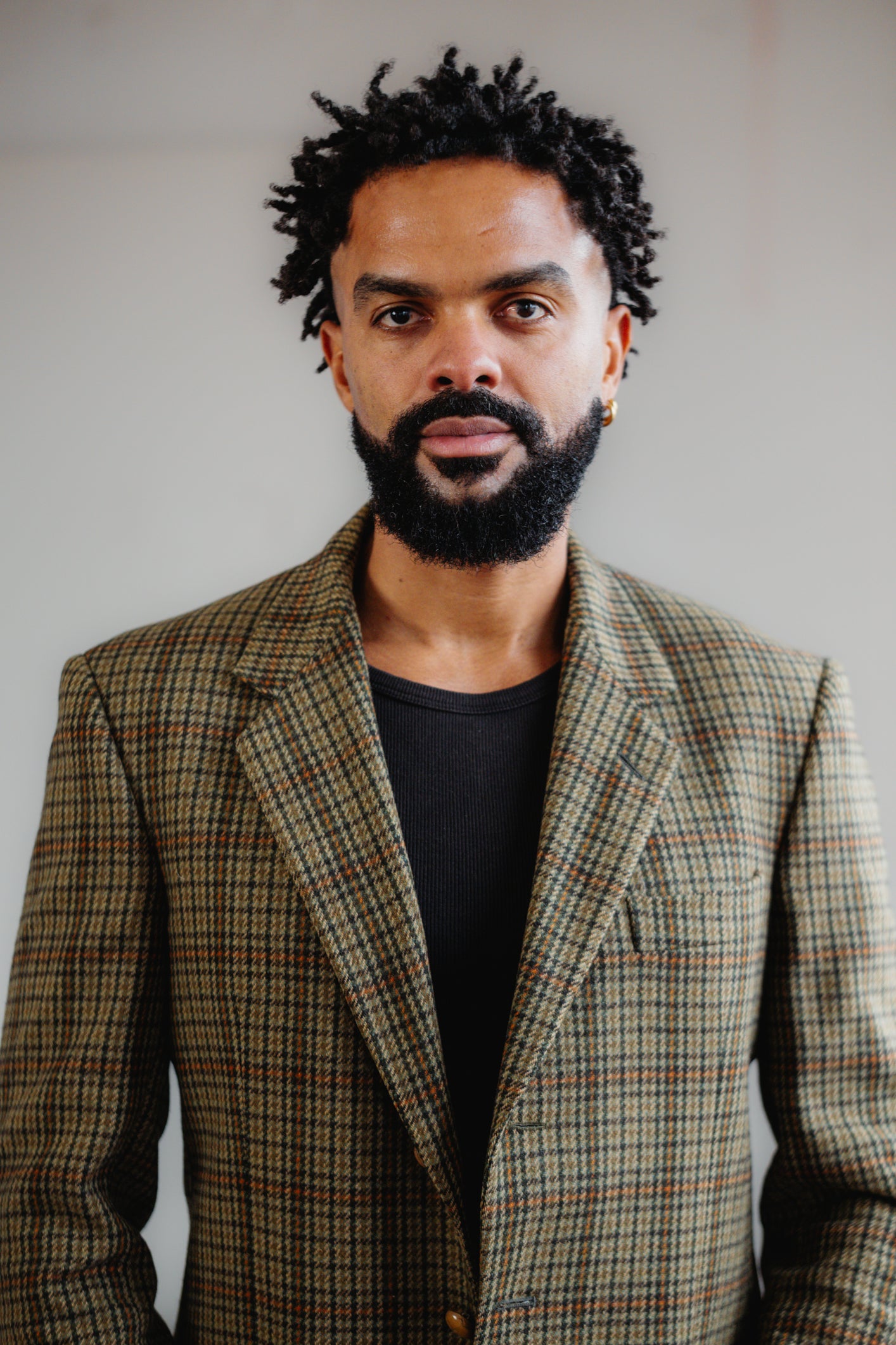 Tweed Green Wool Blazer Size L/XL UK 12/14