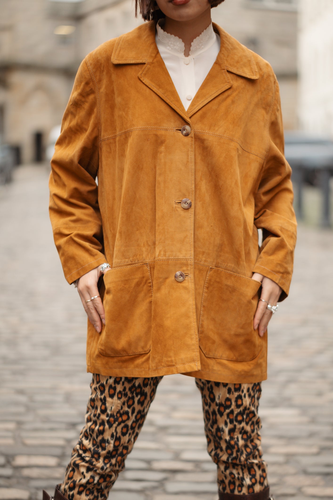 Camel Overshirt Jacket Size M/L UK 10/12