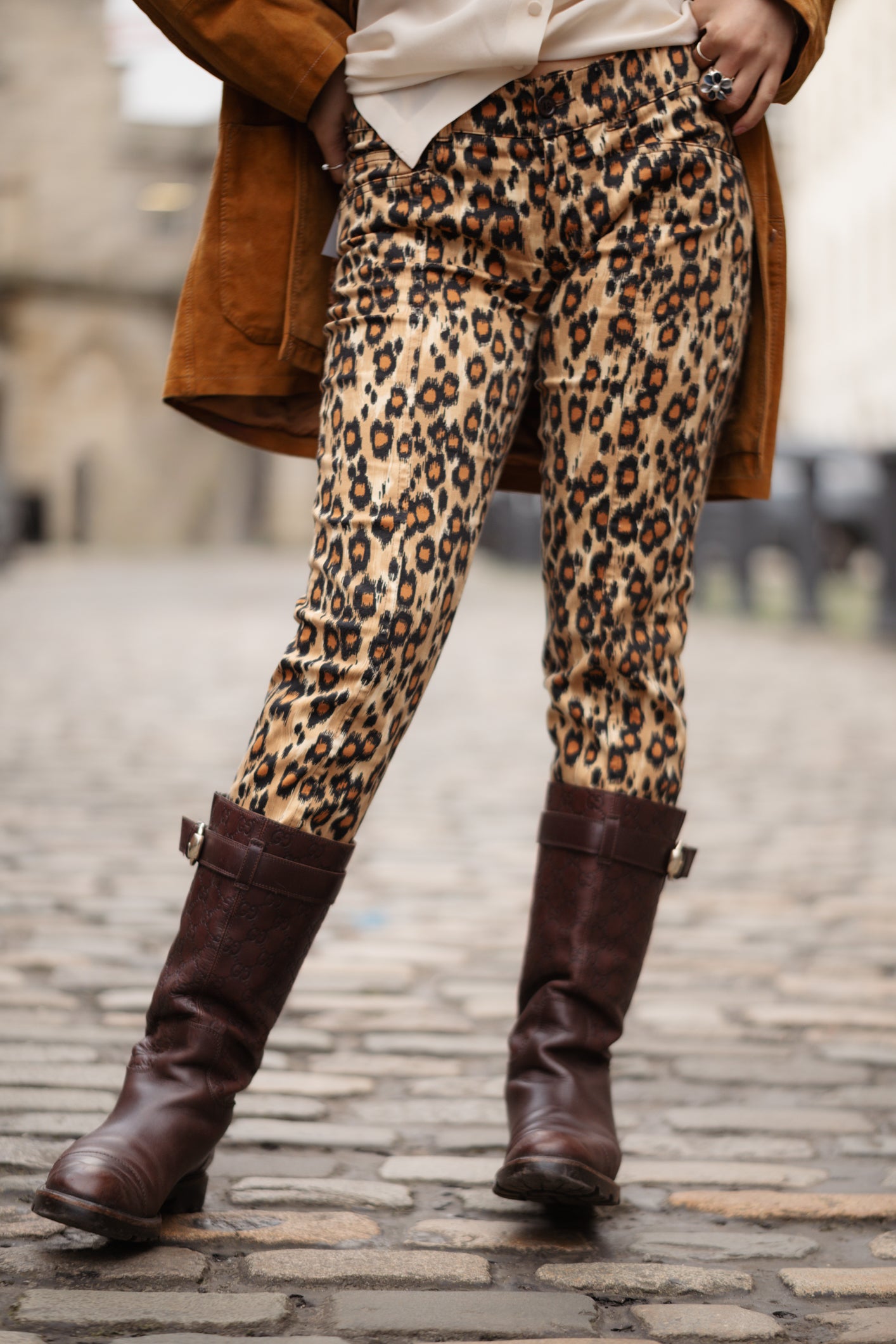 Leopard Print Capri Moschino Jeans Size S/M UK 8/10