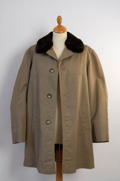TRENCH COAT WITH FAUX FUR TOP SIZE M/L UK10/12