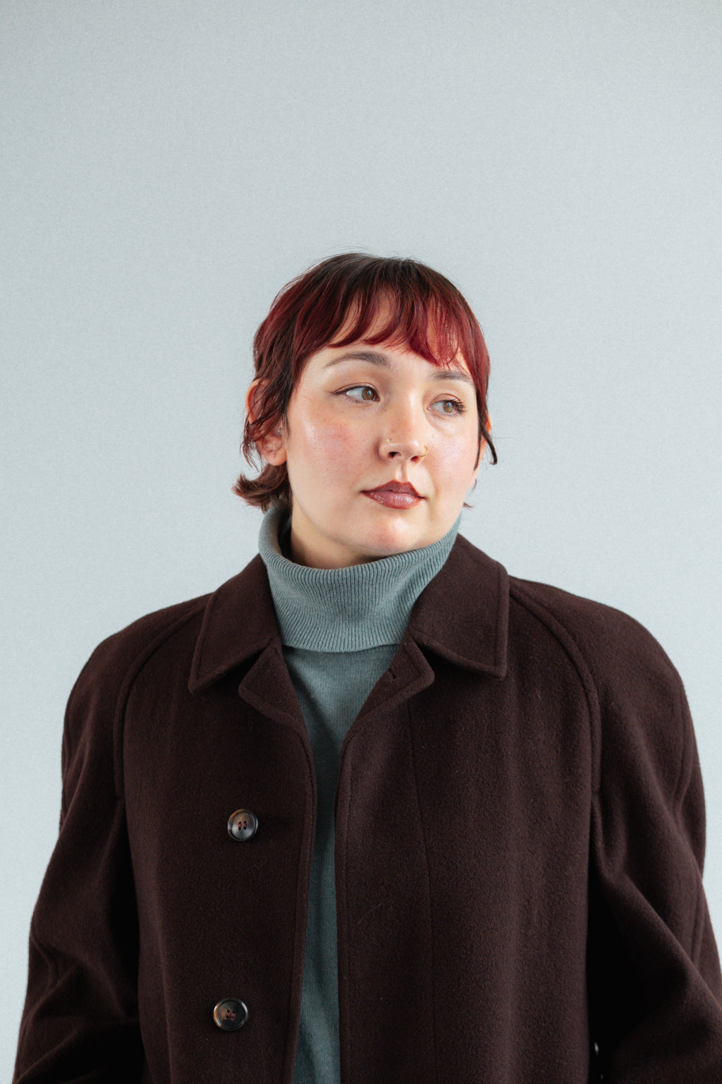 Dark Chocolate Brown Pure Wool Coat