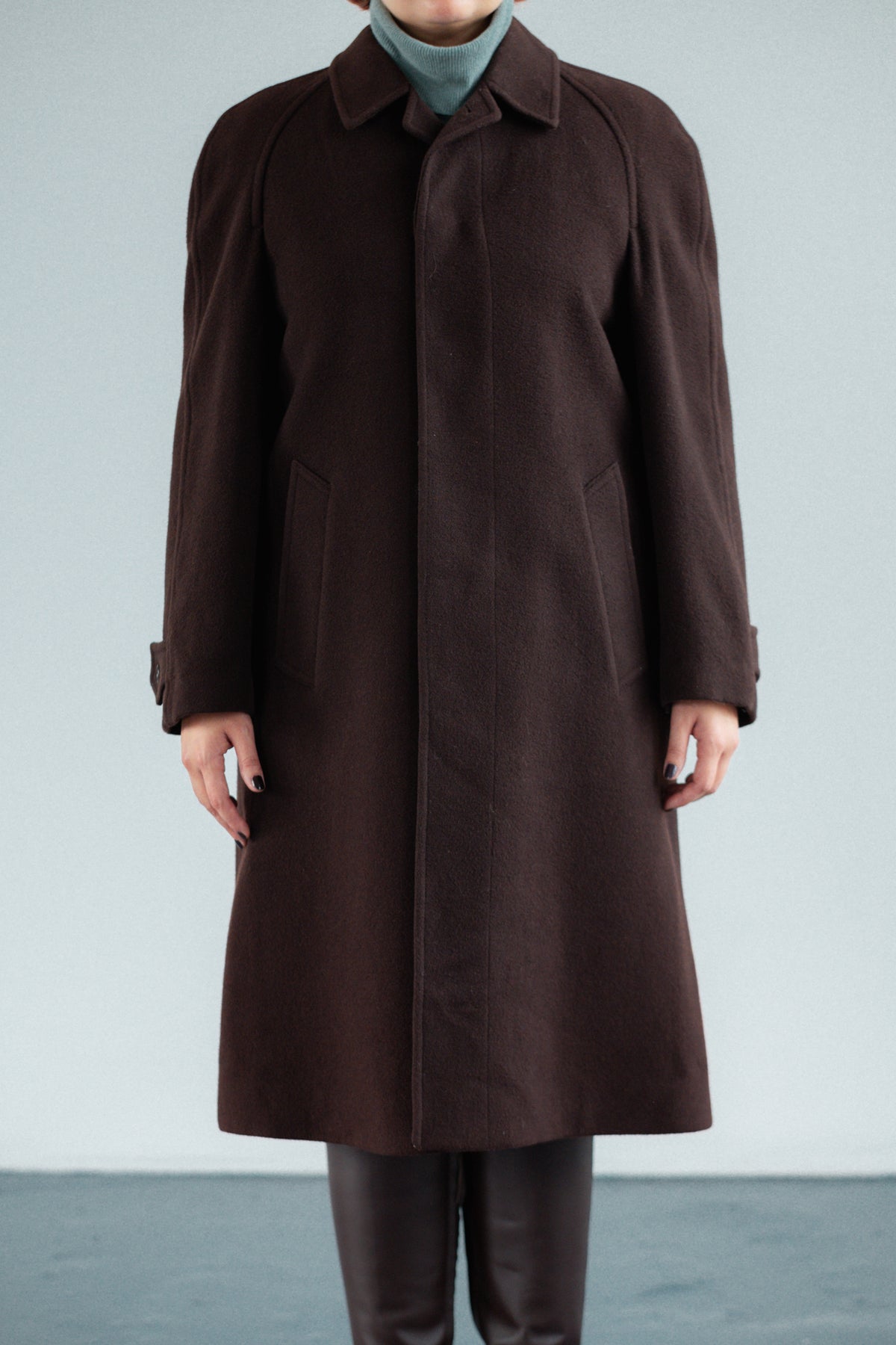 Dark Chocolate Brown Pure Wool Coat