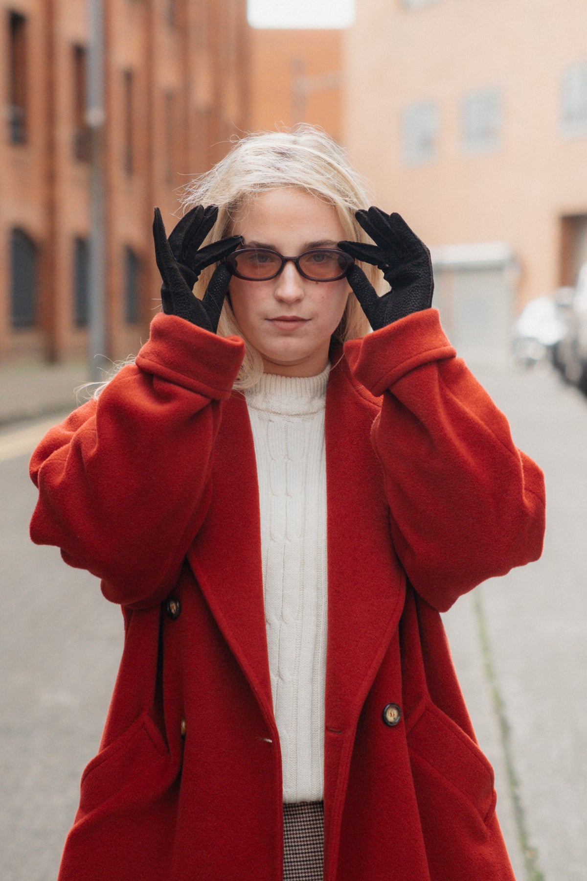 Rust Red Wool and Cashmere Double-Breasted Coat by Marella