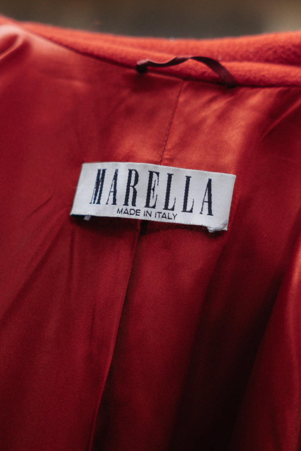 Rust Red Wool and Cashmere Double-Breasted Coat by Marella