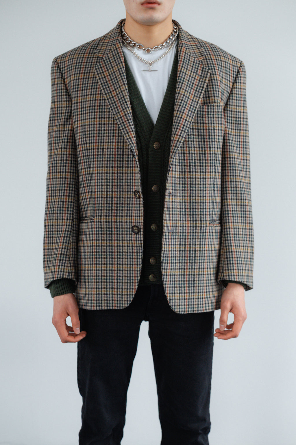 Check Wool Blazer by Cacharel