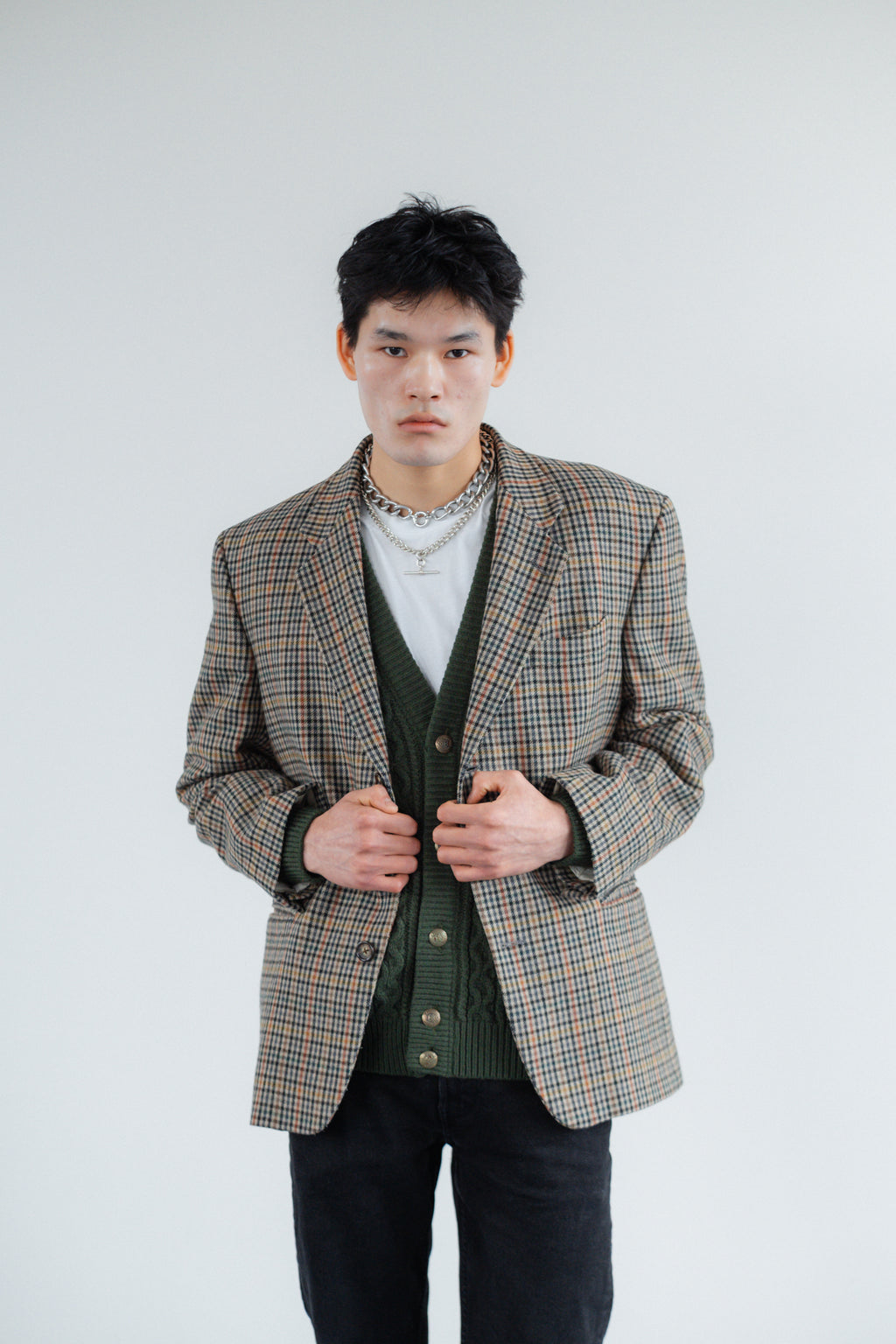 Check Wool Blazer by Cacharel