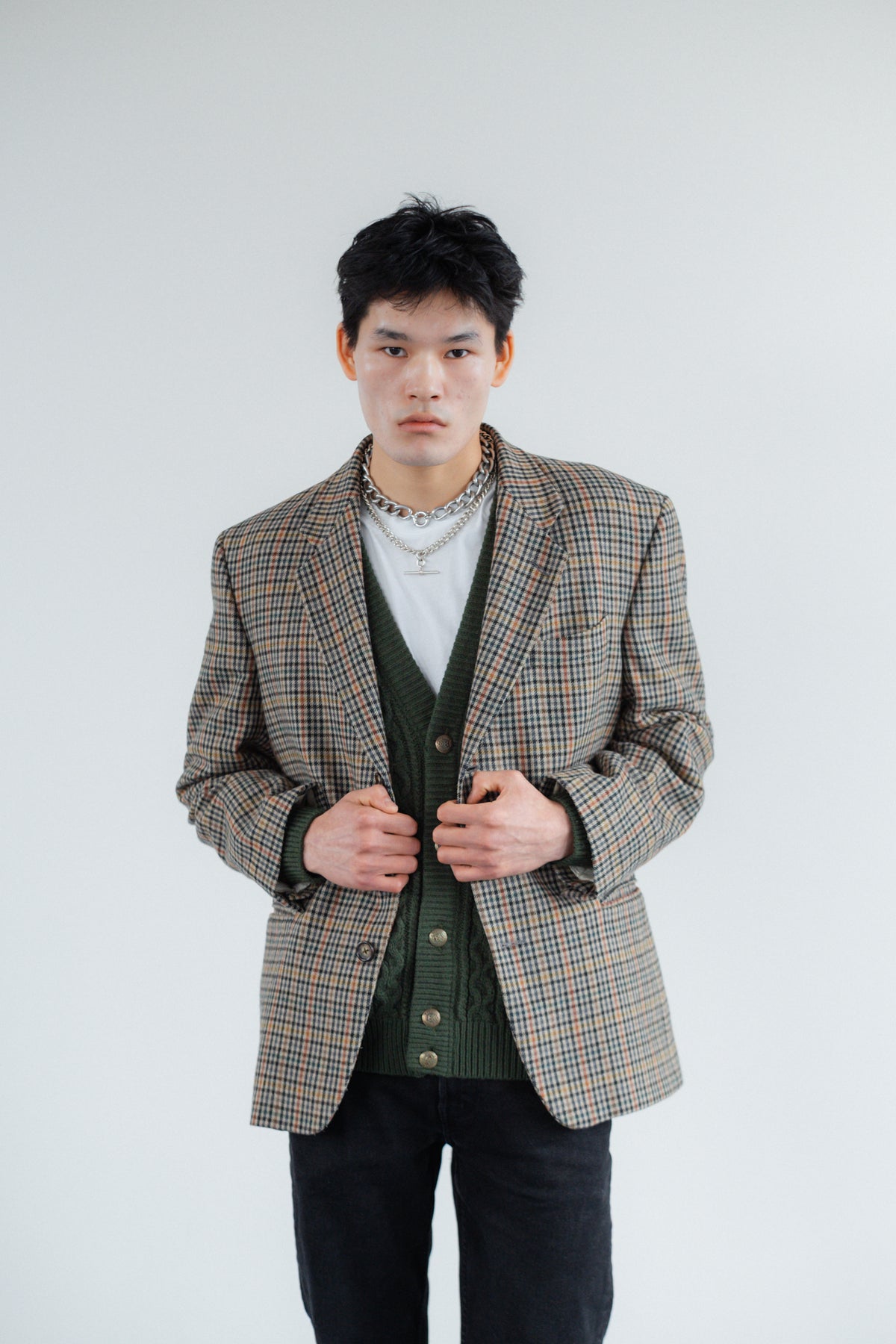 Check Wool Blazer by Cacharel