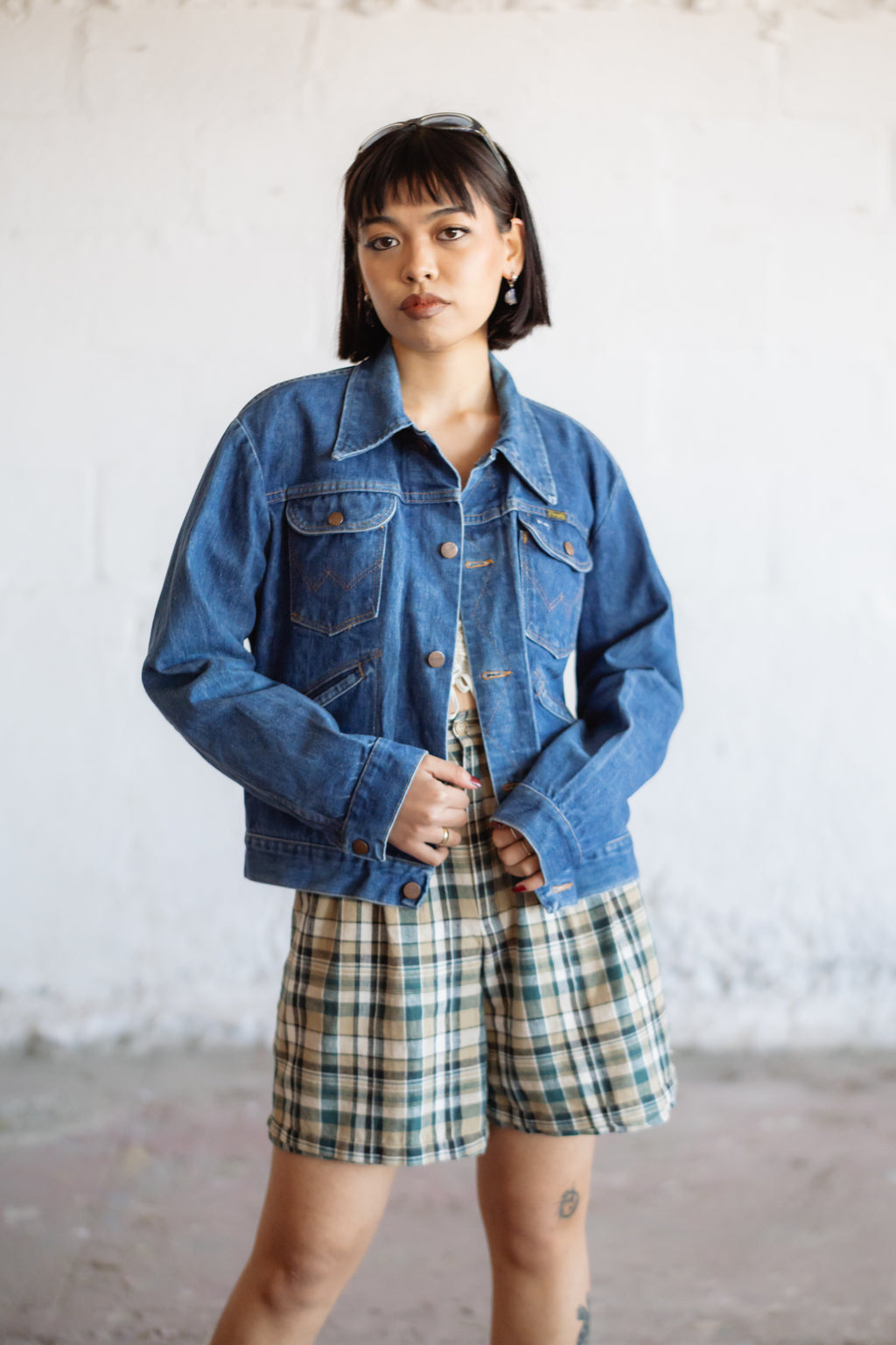 Wrangler Denim Jacket in Mid Wash Blue