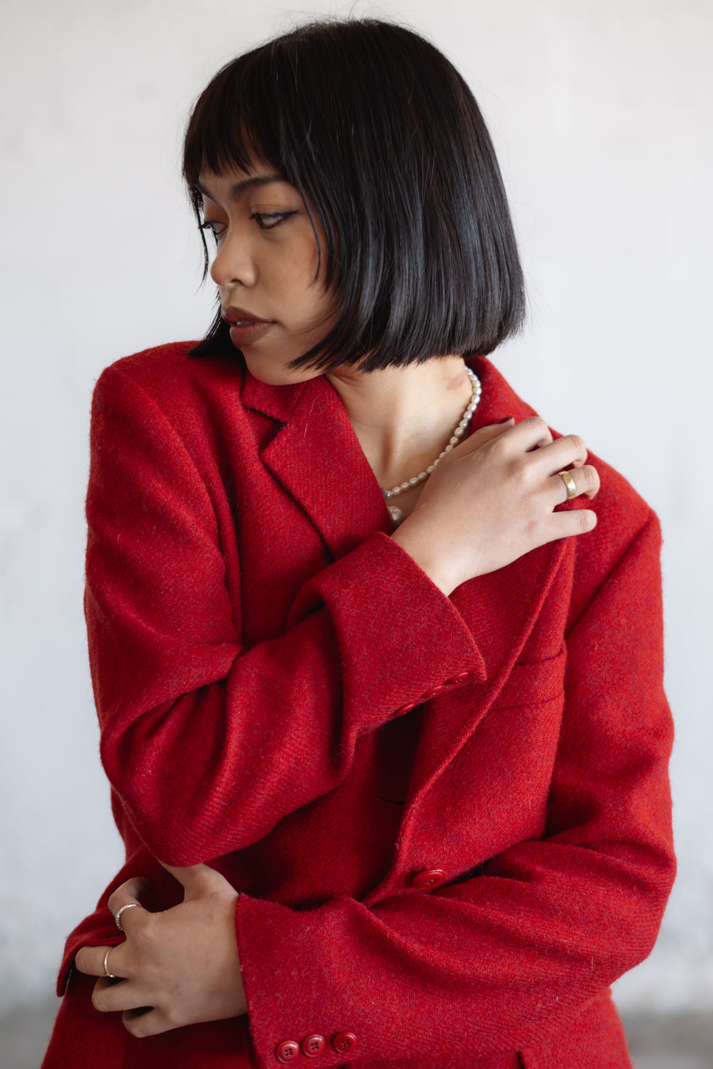 Max Mara Pure Wool Blazer in Red