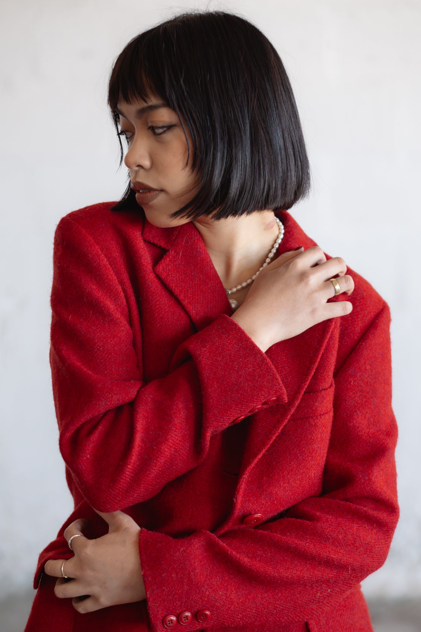 Max Mara Pure Wool Blazer in Red