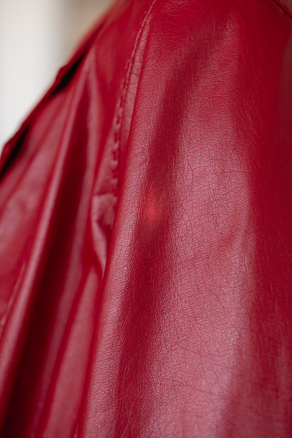 Moschino Red Leather Coat