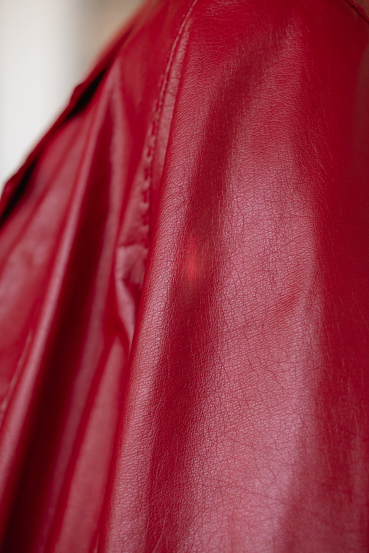 Moschino Red Leather Coat