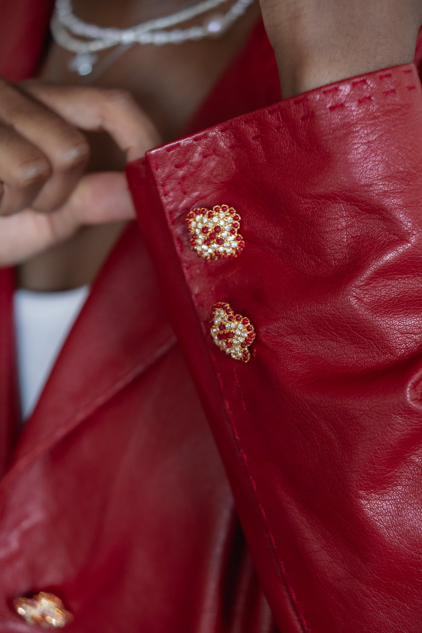 Moschino Red Leather Coat