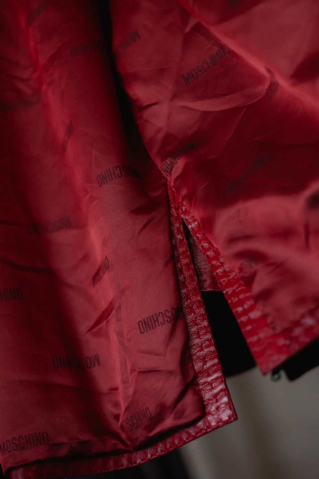 Moschino Red Leather Coat