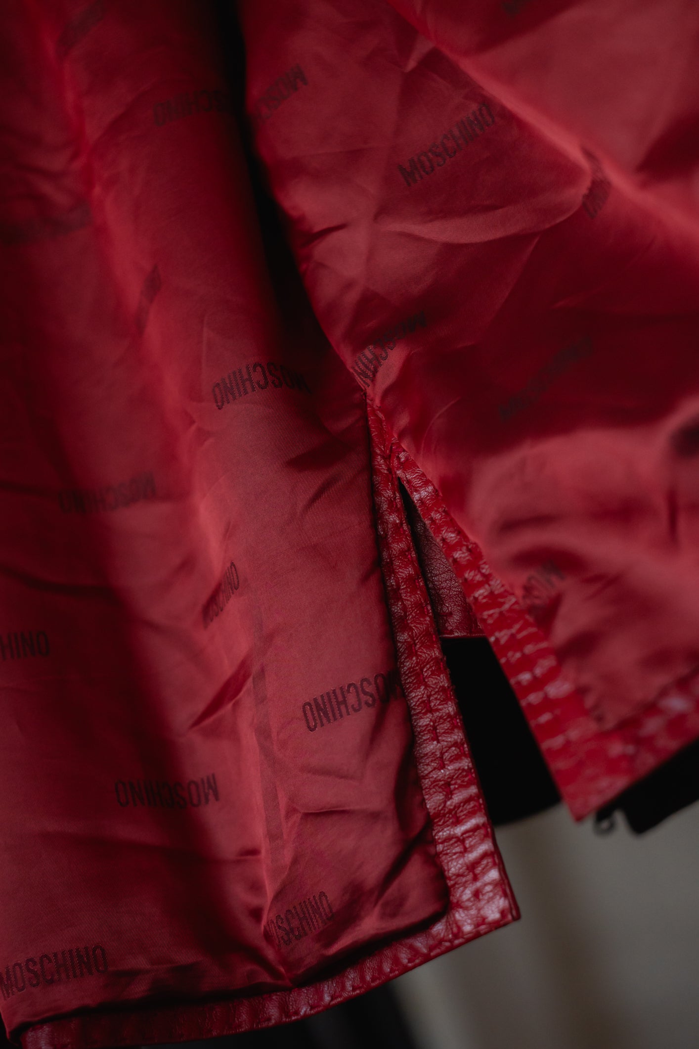 Moschino Red Leather Coat