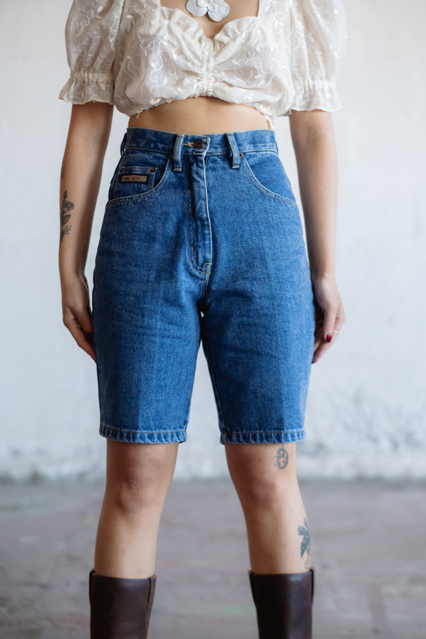 High-Waisted Denim Shorts