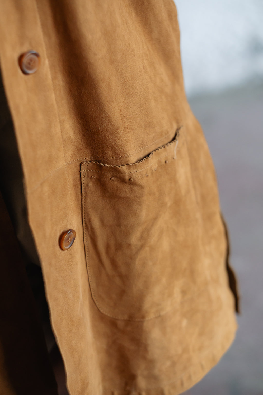 Tan Suede Longline Jacket