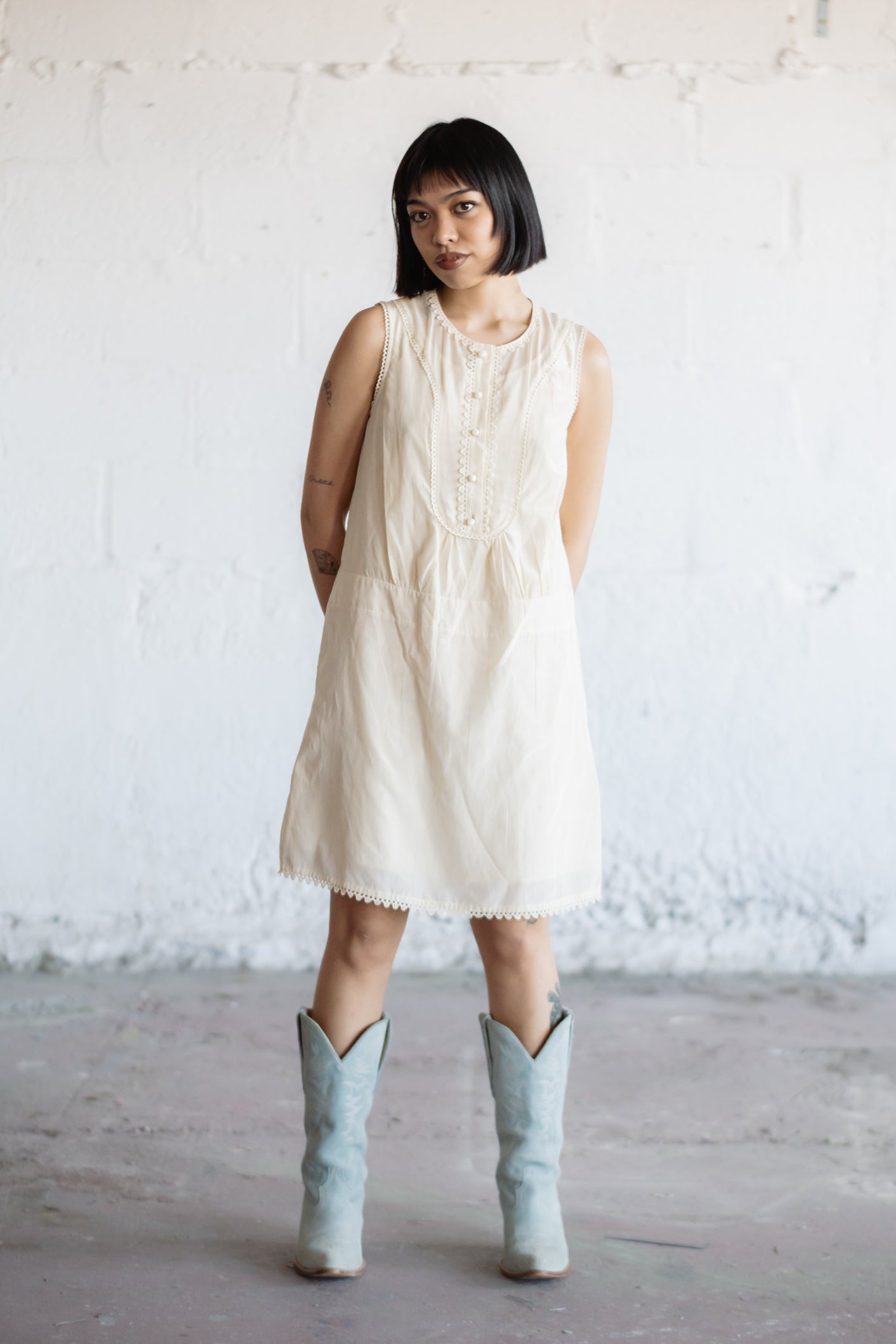 See by Chloé Silk-Cotton Cream Dress – agitecloset
