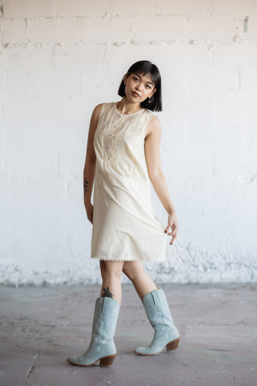 See by Chloé Silk-Cotton Cream Dress