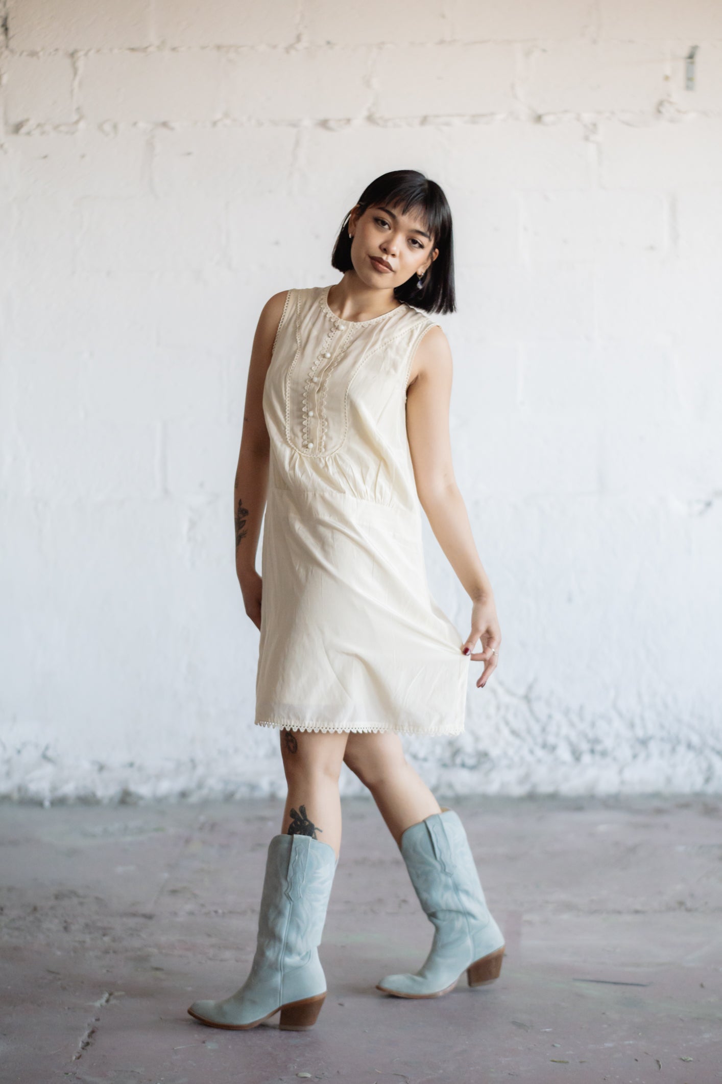 See by Chloé Silk-Cotton Cream Dress