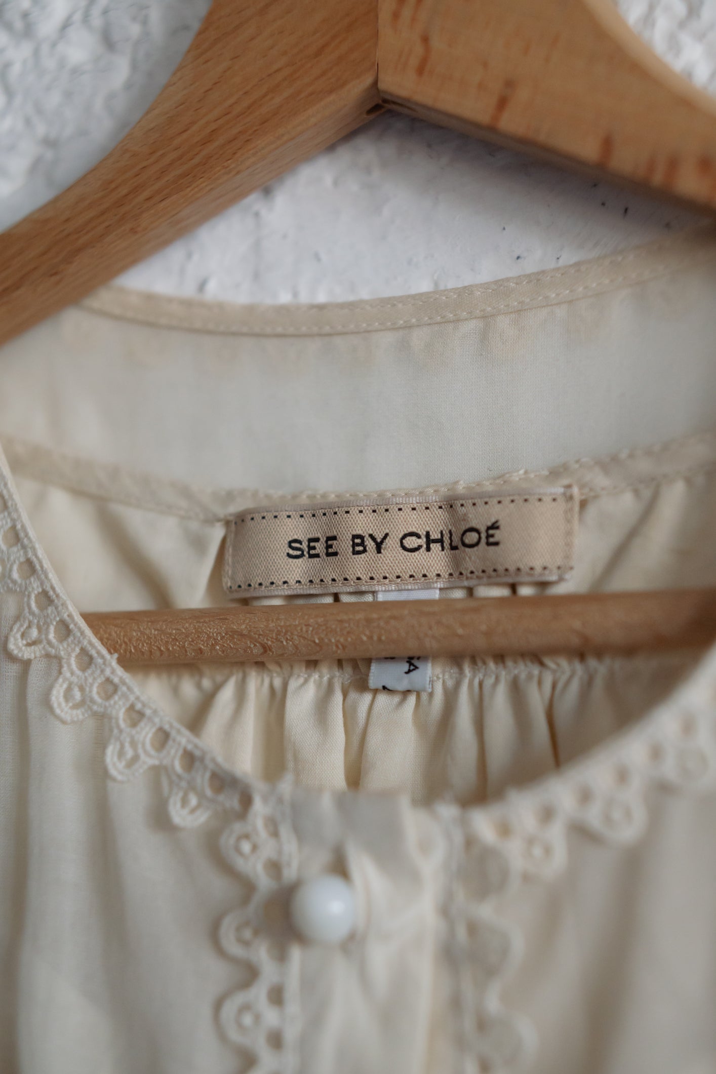 See by Chloé Silk-Cotton Cream Dress