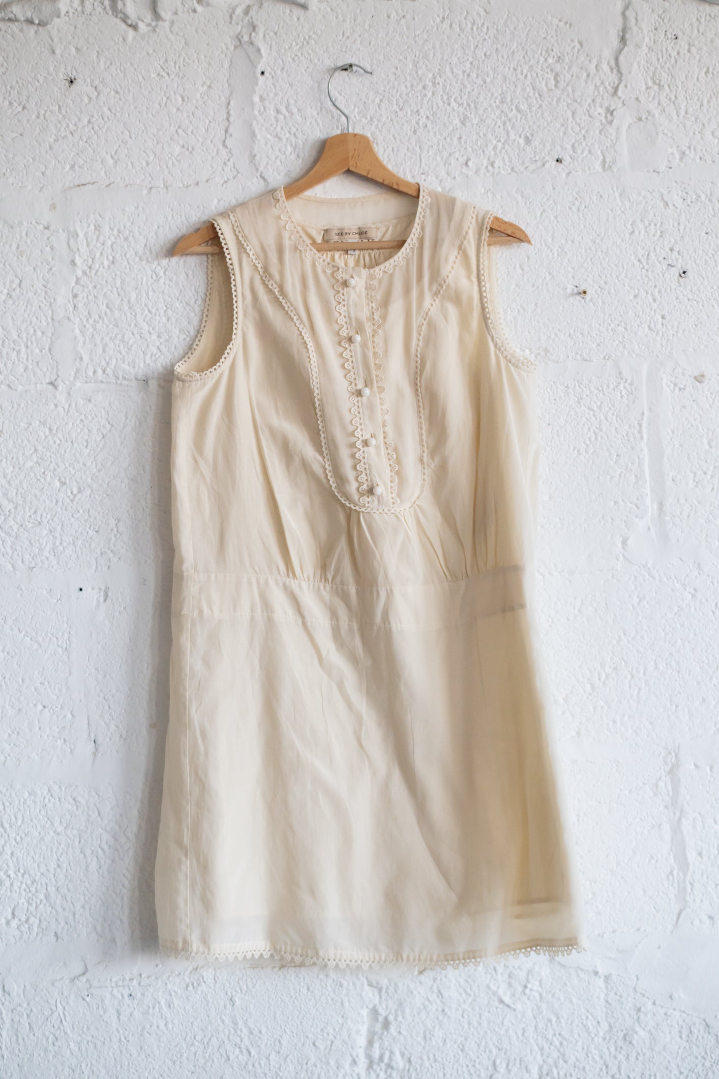 See by Chloé Silk-Cotton Cream Dress