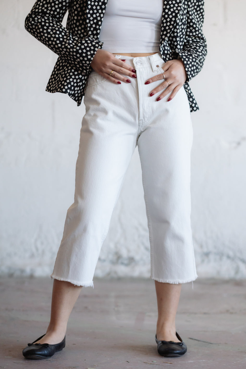 Levi’s White Denim Capri Jeans