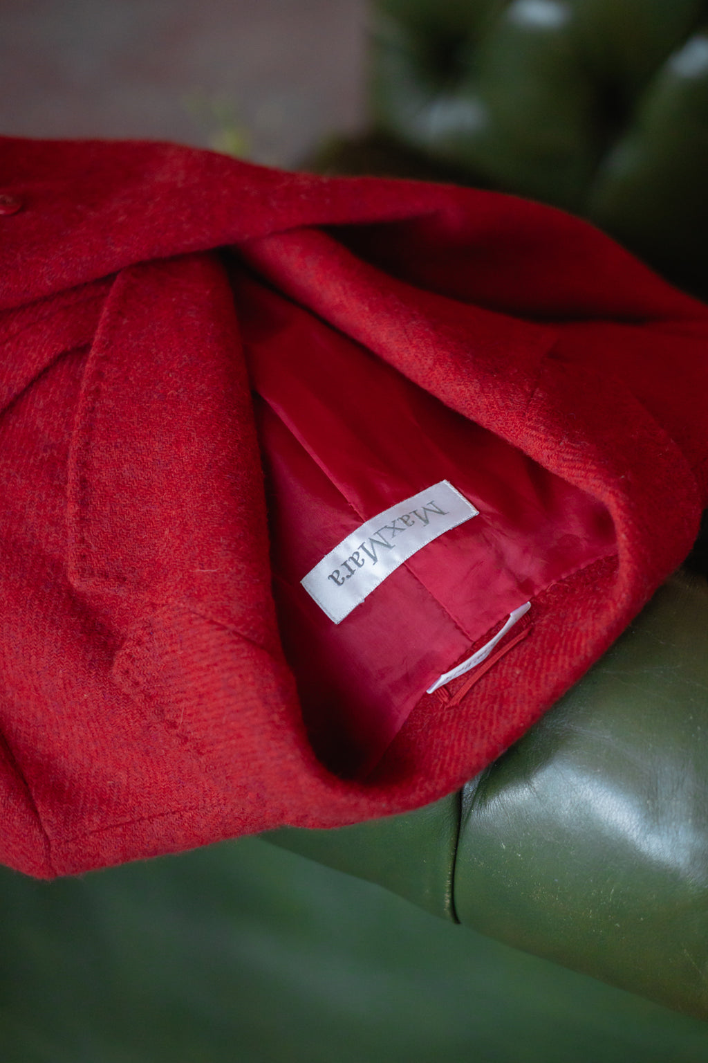 Max Mara Pure Wool Blazer in Red